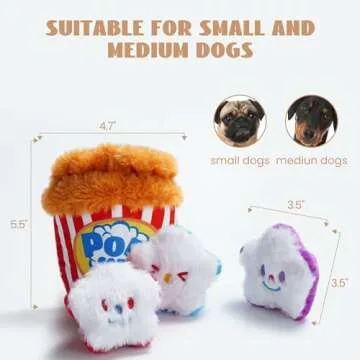 Nocciola Interactive Popcorn Dog Toys - Fun & Squeaky