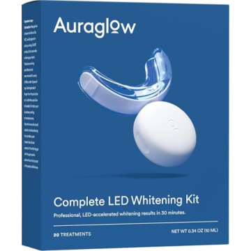 Auraglow LED Teeth Whitening Kit - 35% Carbamide Peroxide Gel, 20+ Treatments