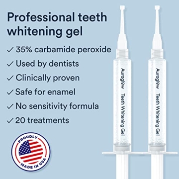 Auraglow LED Teeth Whitening Kit with 35% Carbamide Peroxide Gel