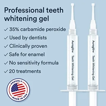 Auraglow LED Teeth Whitening Kit with 35% Carbamide Peroxide Gel