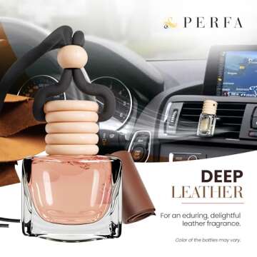 Premium Deep Leather Car Air Freshener Pack of 2 | Luxurious Long Lasting Scent | Odor Eliminator by...
