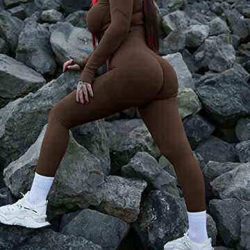 MOHUACHI Women Scrunch Butt Lifting Leggings Seamless High Waisted Workout Yoga Pants Gym Booty Tigh...