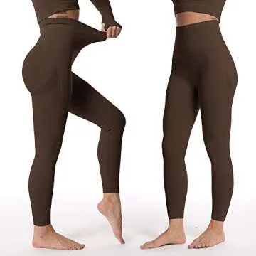 MOHUACHI Women Scrunch Butt Lifting Leggings Seamless High Waisted Workout Yoga Pants Gym Booty Tights (Scrunch Butt Brown, Small)