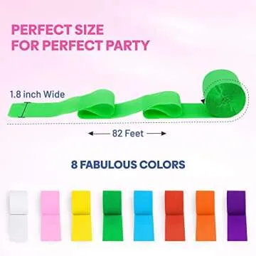 Vibrant Rainbow Crepe Paper Streamers for Celebrations