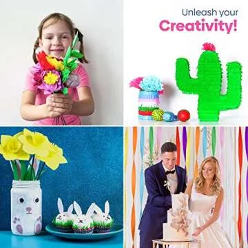 Vibrant Rainbow Crepe Paper Streamers for Celebrations