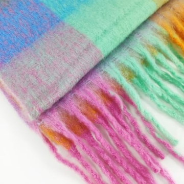 SHOHOKU Large Oversized Plaid Scarf for Winter Warmth