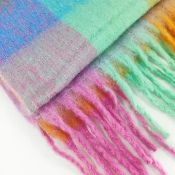 SHOHOKU Large Oversized Plaid Scarf for Winter Warmth