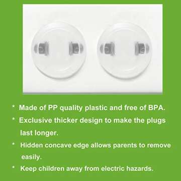 PandaEar Outlet Plug Covers(52 Pack) Clear Child Proof Electrical Protector Safety Caps with Adult Easy Release Concave Design