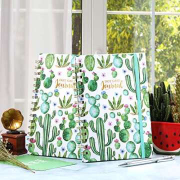 Bullet Dotted Journal/Notebook - Dotted Grid Journal/Notebook Bullet with Premium Thick Paper, 5.75" X 8.5", Strong Twin-Wire Binding, Hardcover & Inner Pocket for School, Home and Office Supplies