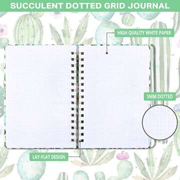 Bullet Dotted Journal/Notebook - Dotted Grid Journal/Notebook Bullet with Premium Thick Paper, 5.75" X 8.5", Strong Twin-Wire Binding, Hardcover & Inner Pocket for School, Home and Office Supplies