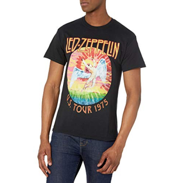 Legendary Led Zeppelin Men's 1975 Tour White T-Shirt - Perfect for Fans