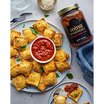 Mina Shakshuka Sauce, Moroccan Tomato Sauce, 26 Oz Sugar Free Sauce, Keto Friendly, Perfect to Use as Pasta Sauce and Simmer Sauce, Delicious with Eggs, Pizza, Sandwiches, and More