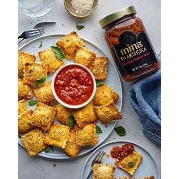 Mina Shakshuka Sauce, Moroccan Tomato Sauce, 26 Oz Sugar Free Sauce, Keto Friendly, Perfect to Use as Pasta Sauce and Simmer Sauce, Delicious with Eggs, Pizza, Sandwiches, and More