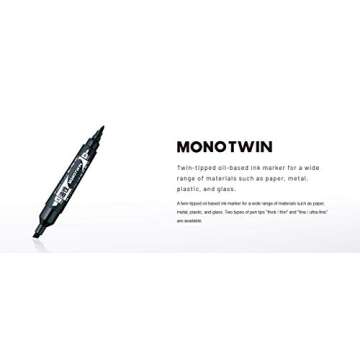 Tombow 56500 Mono Twin Tip Permanent Marker-Black