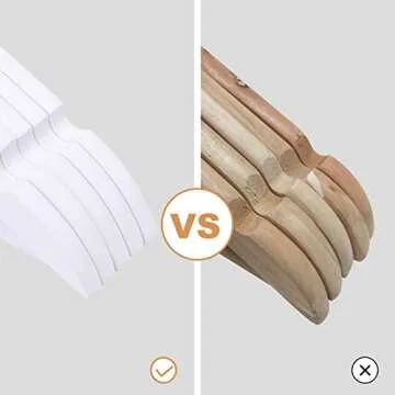 ELONG HOME Wooden Hangers 20 Pack, Wood Hangers with Extra Smooth Finish, Precisely Cut Notches & Chrome Swivel Hook, Wooden Clothes Hangers for Shirt Coat Jacket Dress, White