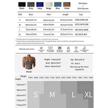 QINSEN Ladies Low Cut Neckline Sports Bra Sleeveless Fitness Tank Tight Yoga Bras Beige L