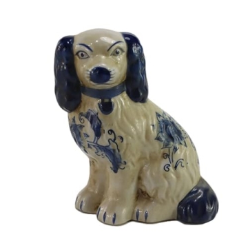 SYNWISH Hand Painted Dog Figurines for Elegant Home Decor