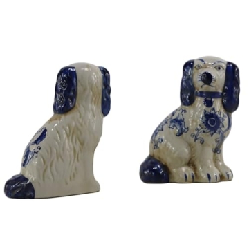 SYNWISH Hand Painted Dog Figurines for Elegant Home Decor