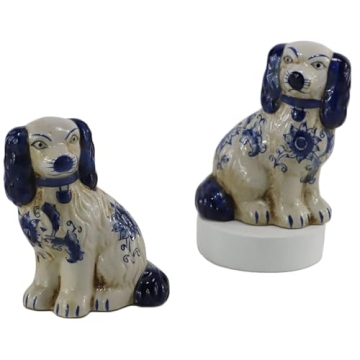 SYNWISH Hand Painted Dog Figurines for Elegant Home Decor