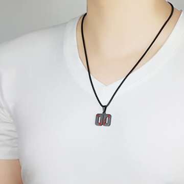 AIAINAGI Baseball Number Necklace for Men 00-99 Athletes Jersey Number Necklace Stainless Steel Chain Baseball Charm Pendant Personalized Baseball Gift for Men（12）