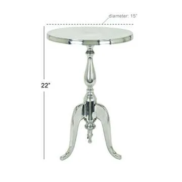 Deco 79 Accent Table, 22" x 15", Silver,30567