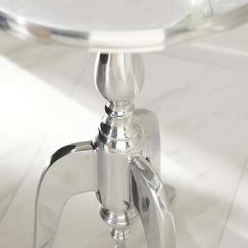 Deco 79 Accent Table, 22" x 15", Silver,30567