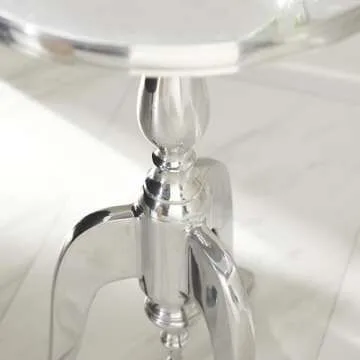 Deco 79 Accent Table, 22" x 15", Silver,30567