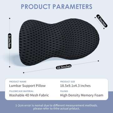 kasney Lumbar Support Pillow for Comfortable Back Relief
