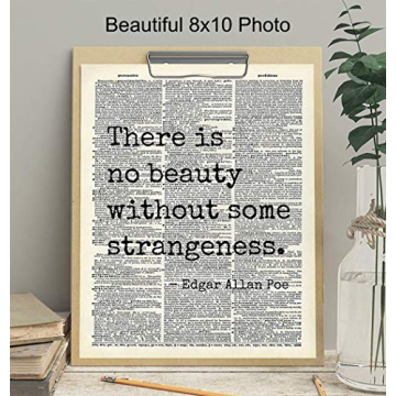 Edgar Allan Poe Quote 8x10 Dictionary Art Wall Decor Picture - Upcycled Vintage Retro Decoration for Home, Office, Apartment, Living Room, Bedroom, Bathroom - Gift for Poetry Fans