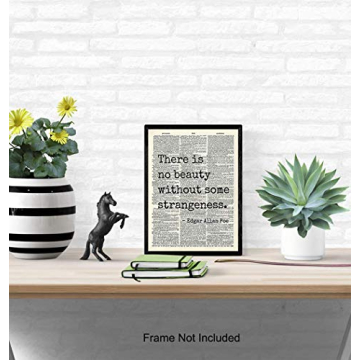 Edgar Allan Poe Quote 8x10 Dictionary Art Wall Decor Picture - Upcycled Vintage Retro Decoration for Home, Office, Apartment, Living Room, Bedroom, Bathroom - Gift for Poetry Fans