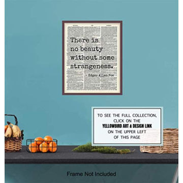 Edgar Allan Poe Quote 8x10 Dictionary Art Wall Decor Picture - Upcycled Vintage Retro Decoration for Home, Office, Apartment, Living Room, Bedroom, Bathroom - Gift for Poetry Fans