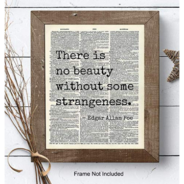 Edgar Allan Poe Quote 8x10 Dictionary Art Wall Decor Picture - Upcycled Vintage Retro Decoration for Home, Office, Apartment, Living Room, Bedroom, Bathroom - Gift for Poetry Fans