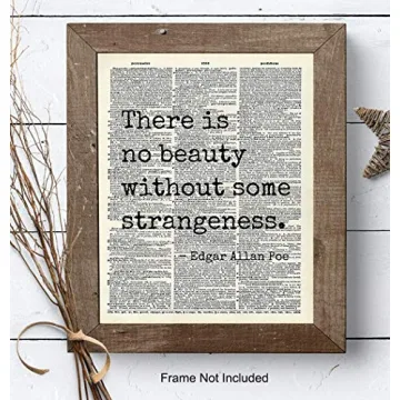 Edgar Allan Poe Quote 8x10 Dictionary Art Wall Decor Picture - Upcycled Vintage Retro Decoration for Home, Office, Apartment, Living Room, Bedroom, Bathroom - Gift for Poetry Fans