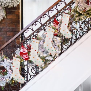 Colorful 19 Inch HooLing Christmas Stockings Set