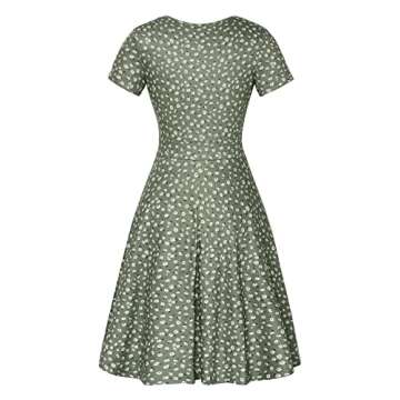 MSBASIC Summer Dresses for Women 2024 Casual Short Sleeve Cross Wrap Flare Sun Dress(Floral-59,Large)