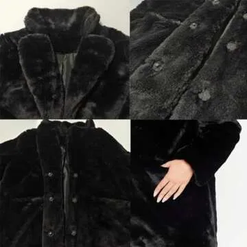 TOPONSKY Furry Jackets Snow Faux Fur Cruella Winter Fluffy Women Wedding Fuzzy Black XL