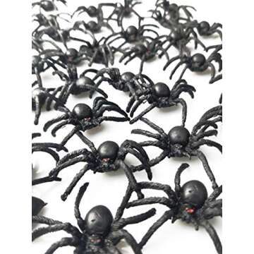 Muzboo Realistic Plastic Spider Toys Halloween Prank Props Small Size Funny Halloween Decorations 30...