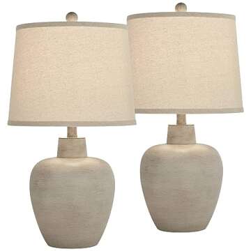 Elegant Regency Hill Emeril Urn Accent Table Lamps - Set of 2 for Cozy Home Decor