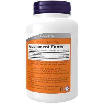 NOW Foods Supplements, L-Tryptophan 500 mg, Encourages Positive Mood*, Supports Relaxation*, 120 Veg...