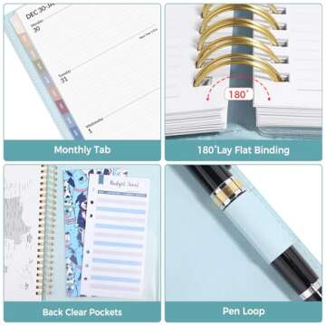 Elegant 2025 Planner with Vegan Leather Cover and More