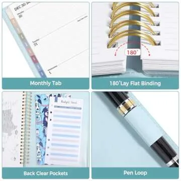 Elegant 2025 Planner with Vegan Leather Cover and More