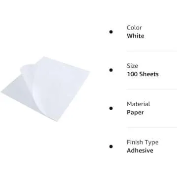 L LIKED 8.5" x 11" Printable Sticker Paper - 100 Sheets