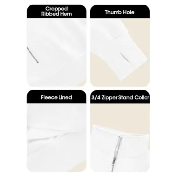 Fisoew Women's Cozy Half Zip Cropped Sweatshirt