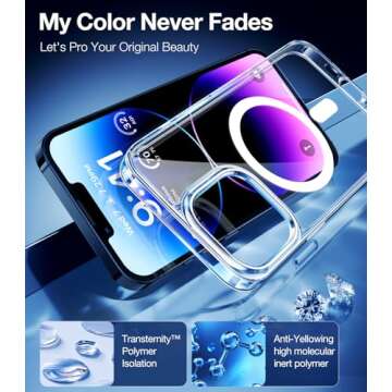 TORRAS Stronger Magnetic for iPhone 13 Pro Case Clear, 12FT Military Grade Drop Tested, Compatible w...