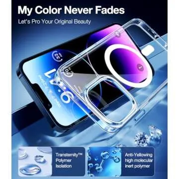 TORRAS Stronger Magnetic for iPhone 13 Pro Case Clear, 12FT Military Grade Drop Tested, Compatible w...