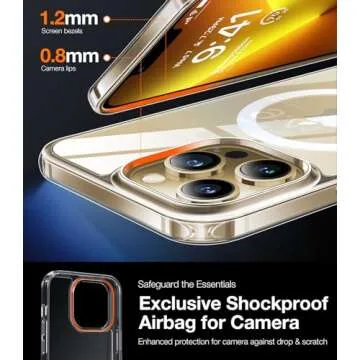 TORRAS Stronger Magnetic for iPhone 13 Pro Case Clear, 12FT Military Grade Drop Tested, Compatible with MagSafe, Slim Protective Never Yellow for iPhone 13 Pro Phone Case, Clear