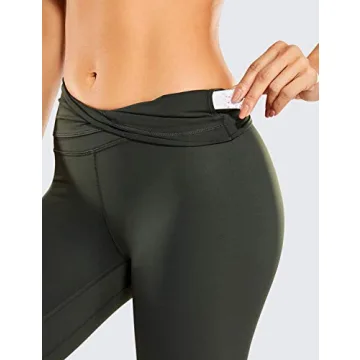 CRZ Yoga Women's Leggings Olive Grey for Active Women