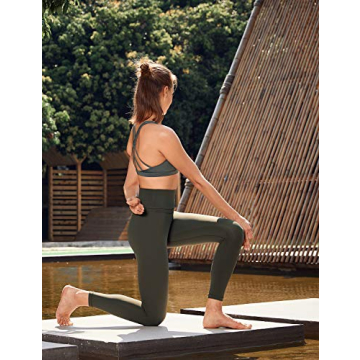 CRZ Yoga Women's Leggings Olive Grey for Active Women