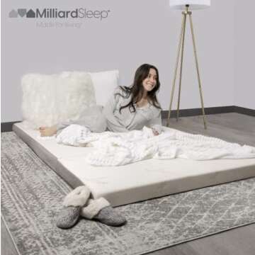 Milliard Trifold Mattress, Twin XL Size, 6 inch, Portable Foldable Mattress with Memory Foam & Washa...