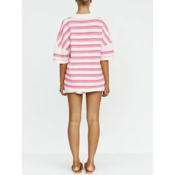 Tankaneo Women’s Short Sleeve Pajama Set - Bright Pink